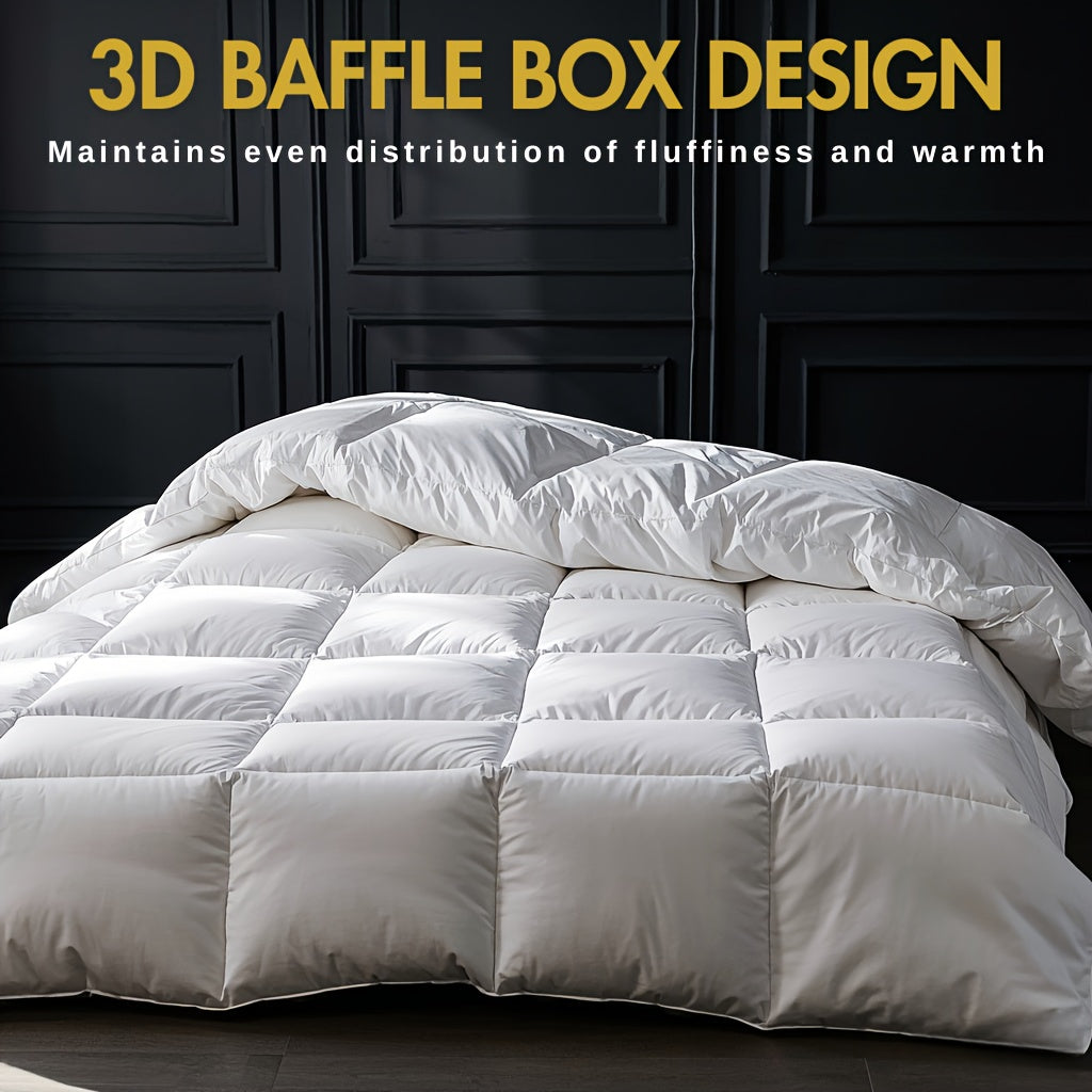 Wellos Luxury 900+ Fill Power White Goose Down Comforter - 1600TC\u002FDM Cotton All-Season Medium Warmth Duvet with 3D Baffle Box & 8 Corner Tabs, Ultra-Fluffy Bedding for Couples, Cozy Bedroom Decor | Sophisticated Bedroom | Premium Craftsmanship