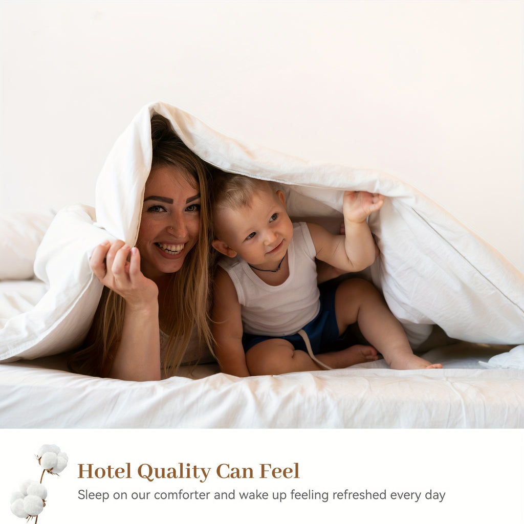 1pc Luxury Goose Down Duvet - Ultra-Soft 100% Down Filling, High Fill Weight, Fluffy All-Season Quilt Core, Hotel Quality, Warm & Breathable, Machine Washable for Bedroom or Guest Room, Allseason Bedding | Minimalist Bedding | Highquality Down