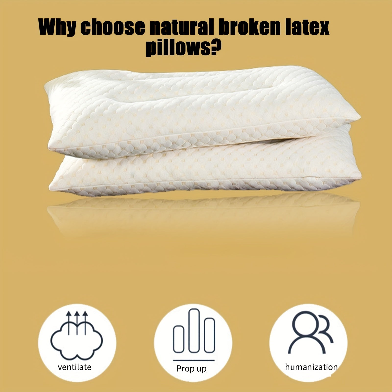 Thai Pillow Student Granular Massage Pillow Core Pillow School Season Gift Student Dormitory Bedside Suitable for Bedroom Sofa, Living Room Hotel 2025 Live Streaming Hot Set, Latex Pillow Core, Ergonomically Designed to Neck Pressure, All-Season Use