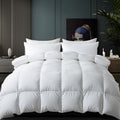 Luxury White Italian White Goose Down Duvet - All Season Goose Down Duvet - Super Soft 650 Filling Power - Hotel Series Of Down Comforter Inserted Into The Plush Medium Temperature Quilt