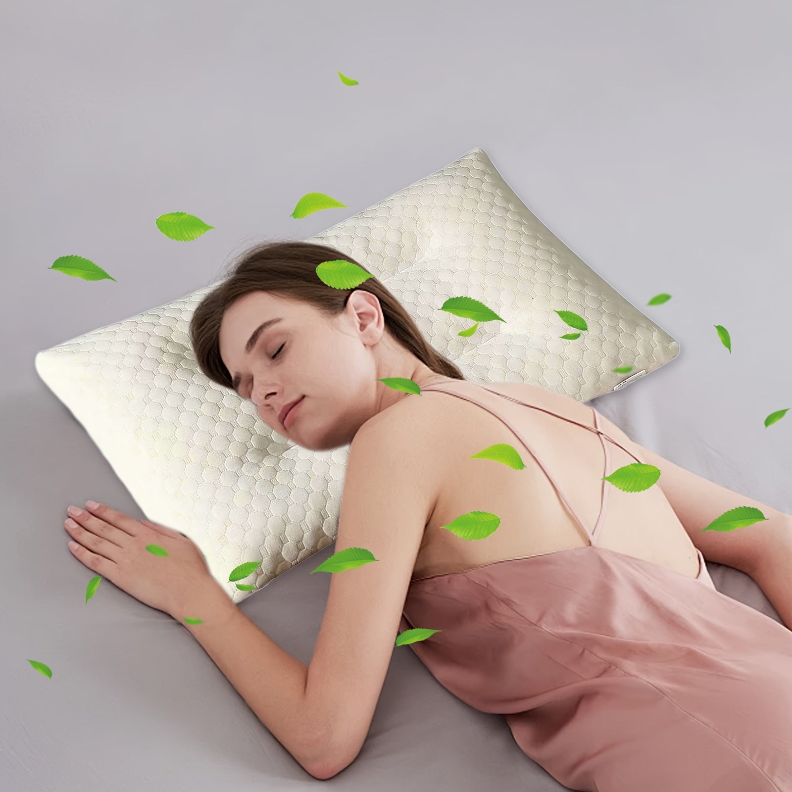 Thai Pillow Student Granular Massage Pillow Core Pillow School Season Gift Student Dormitory Bedside Suitable for Bedroom Sofa, Living Room Hotel 2025 Live Streaming Hot Set, Latex Pillow Core, Ergonomically Designed to Neck Pressure, All-Season Use