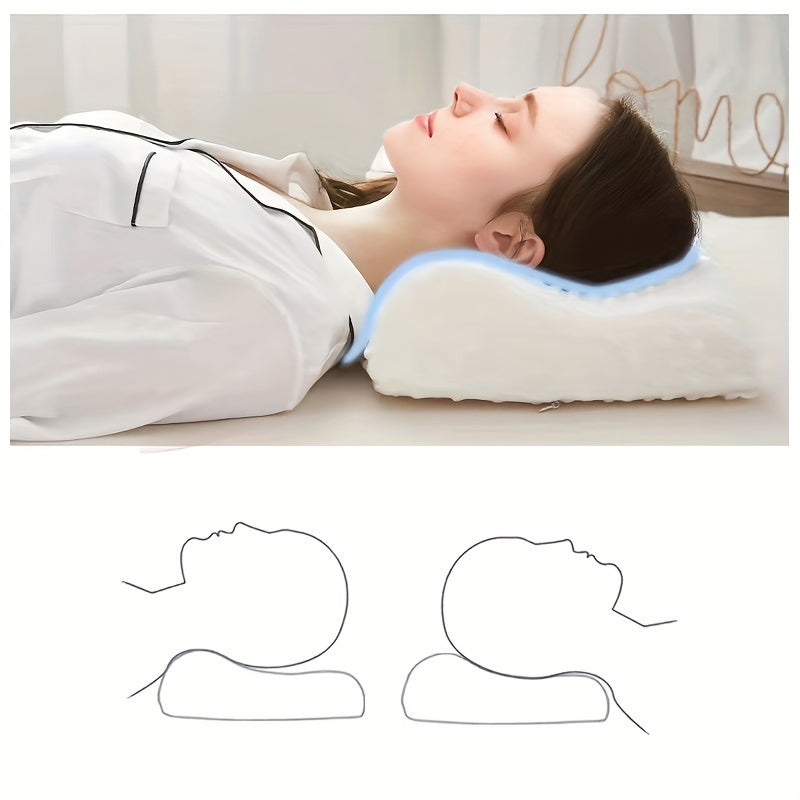 White Comfort Neck Support Pillow - Slow Elastic Design, 100% Latex & Polyester, Non-Woven Fabric, Lightweight 200-250 g\u002Fm², Perfect for Comfortable Sleep, Home Comfort Pillow | Modern Pillow Design | Soft Texture
