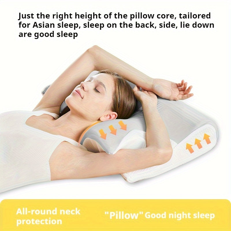 1 Butterfly-Shaped Pillow - Cooling Ergonomic Cervical Support Pillow for Neck & Back, Promotes Spinal Alignment, Hypoallergenic, Hand Wash Only, White, Side Sleeper Pillow | Butterfly Design Pillow | Slow Rebound Pillow