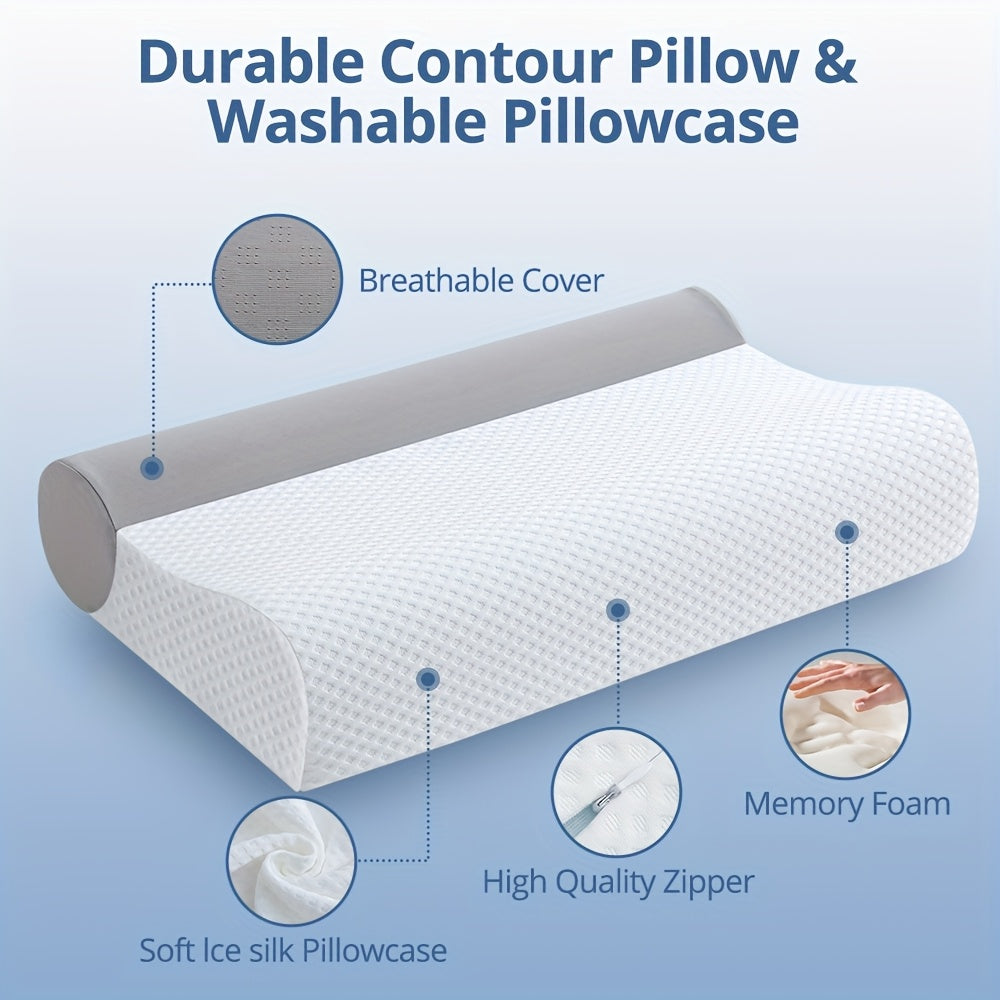 Royal Relax Queen Contour Pillow for Neck & Shoulder - Ergonomic Cervical Support Pillow with, Soft Bamboo Fiber Cover, Anti-Sagging Design & Machine Washable - Ideal for Side Sleepers, Back Neck Pillow, SASTTIE