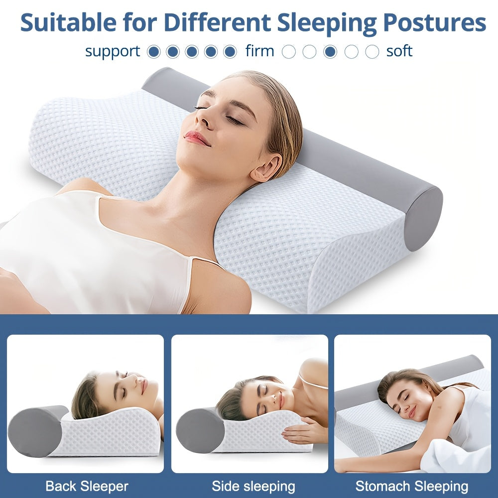 Royal Relax Queen Contour Pillow for Neck & Shoulder - Ergonomic Cervical Support Pillow with, Soft Bamboo Fiber Cover, Anti-Sagging Design & Machine Washable - Ideal for Side Sleepers, Back Neck Pillow, SASTTIE