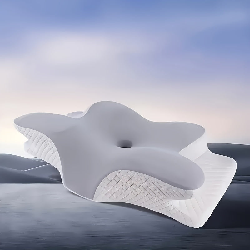 Butterfly Memory Pillow - Ergonomic Cervical Support Pillow, High-density And Strong Support, Suitable for Various Sleeping Positions, Relieves Neck And Shoulder, Machine Washable Pillowcase, Dual-use for Home And Travel