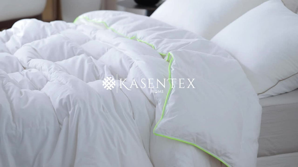 1pc 750 Fill-Power Certified Premium Goose Down and Feather Comforter Duvet Insert - Extra Soft Fluffy Luxury with Hypoallergenic Down-Proof Shell - White Baffle Box Design To Prevent Clumps