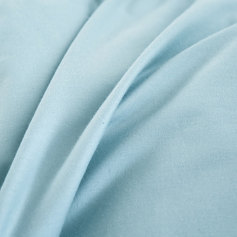 1pc Luxurious Light Blue Goose Down Comforter - Fluffy Duvet Insert with 8 Corner Tabs, Durable 100% Egyptian Egyptian Cotton & 3D Baffle Box Construction for All-Season Comfort, Perfect for Modern Bedroom Decor