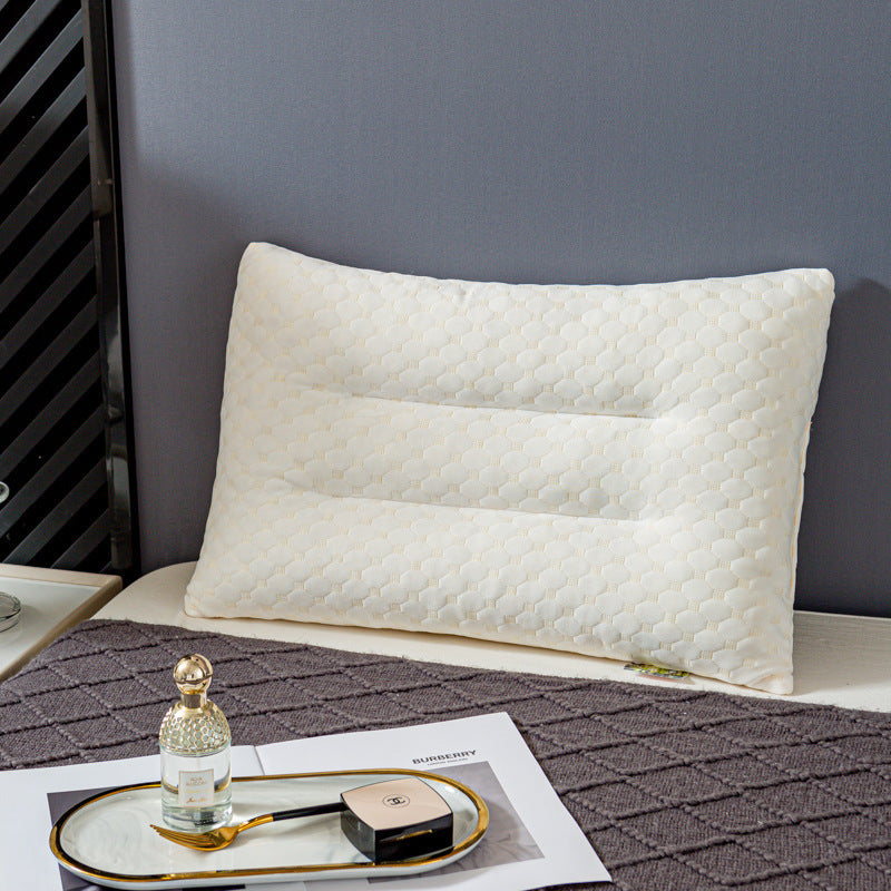 Graphene Latex Pillow - Crushed Particle Cervical Pillow for Neck Relief, Retro Red Design, Latex, Hand Wash Only, Multi-Use Home & Office Pillow for Corporate Gifts & Group Purchases, Smooth Texture Finish