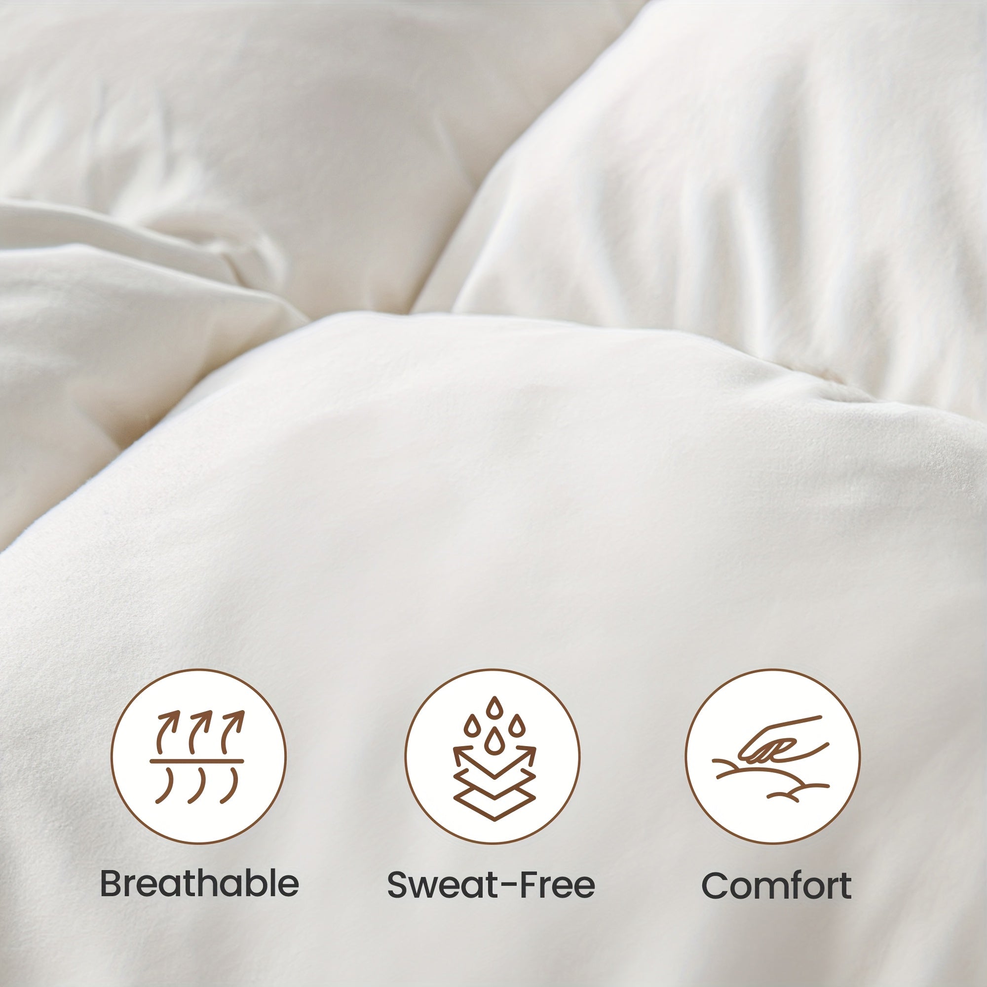 Luxury Goose Feather Down Comforter, 900+ Fill Power All-Season Premium Medium Warmth Down Duvet Insert with 1600TC\u002FDM Cotton, Washed Brushed Fabric for Ultra-Soft, Noiseless, And No Sweaty Sleep, Queen, King, California King Size White