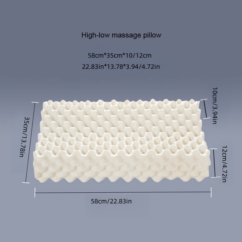 Modern Knitted Microfiber Latex Massage Pillow with Reversible Zippered Cover, Hand-Washable, Multipurpose, All-Season, 100% Latex Filling, 180-200g Fabric Weight - No Embellishment, Special Function Design