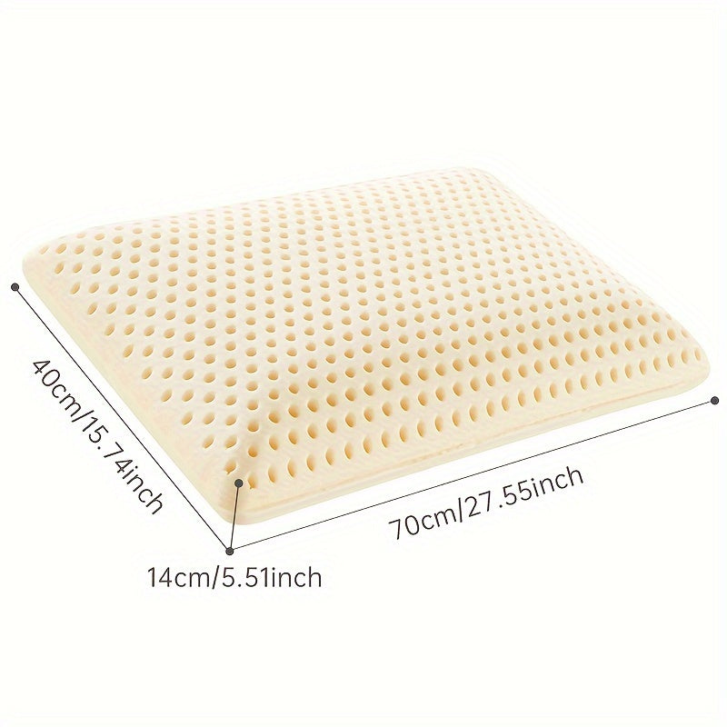 1pc 96% Talalay Natural Premium Latex Body Pillow with Removable Breathable Hypoallergenic Bed Sheet, Ergonomic Contour Support for Side & Back Sleepers, Travel Pillows, White, Side Sleep Pillow, Comfortable Sleeping, Simple Design, Durable Construction