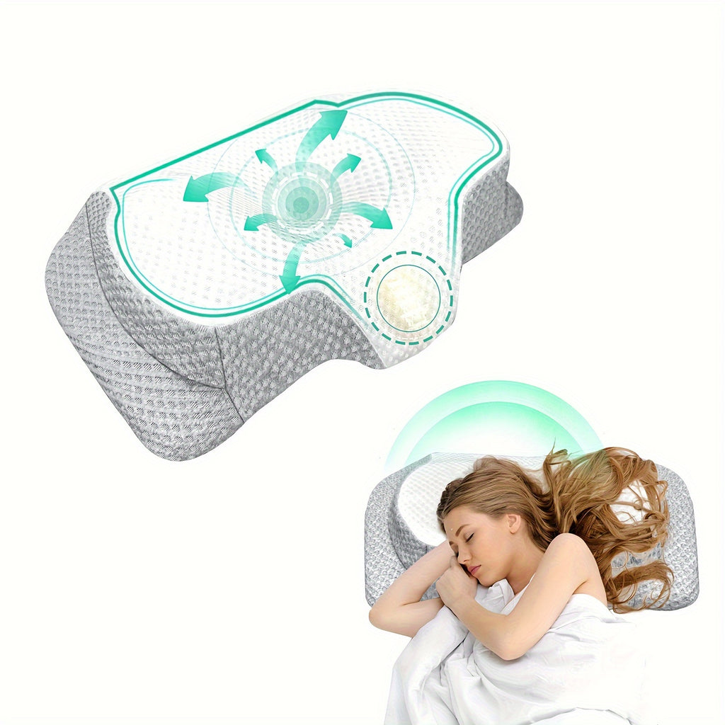 Neck Pillows for Sleeping, Contoured Memory Foam Pillows, Ergonomic Orthopedic Neck Support Pillow for Side, Back and Stomach Sleepers with Breathable Washable Cover