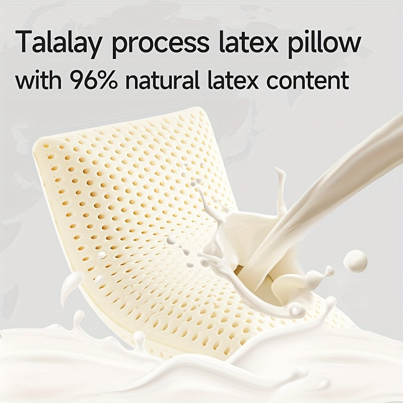 1pc 96% Talalay Natural Premium Latex Body Pillow with Removable Breathable Hypoallergenic Bed Sheet, Ergonomic Contour Support for Side & Back Sleepers, Travel Pillows, White, Side Sleep Pillow, Comfortable Sleeping, Simple Design, Durable Construction