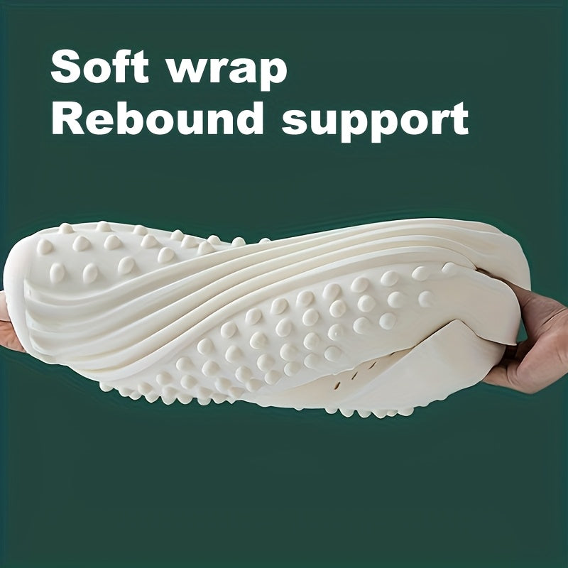 1pc Ergonomic Cervical Pillow - 70% Natural Latex Neck Support Pillow with Contoured Neck Curve Design, Machine Washable & Breathable for Spinal Alignment, White, Cervical Neck Pillow, Textured Surface, Soft Wrap Construction