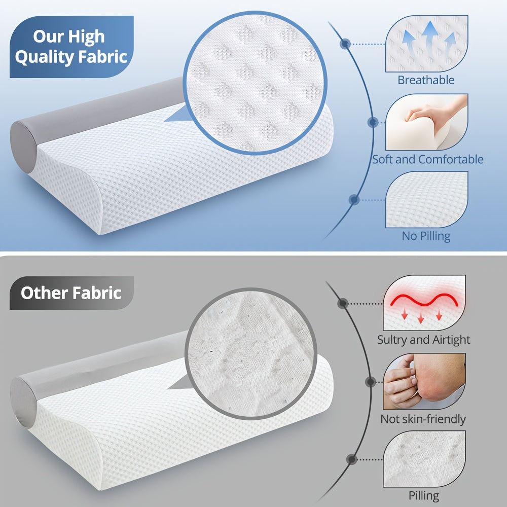 Royal Relax Queen Contour Pillow for Neck & Shoulder - Ergonomic Cervical Support Pillow with, Soft Bamboo Fiber Cover, Anti-Sagging Design & Machine Washable - Ideal for Side Sleepers, Back Neck Pillow, SASTTIE