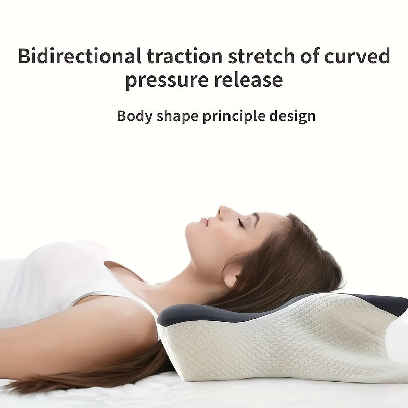 Butterfly Memory Pillow - Ergonomic Cervical Support Pillow, High-density And Strong Support, Suitable for Various Sleeping Positions, Relieves Neck And Shoulder, Machine Washable Pillowcase, Dual-use for Home And Travel