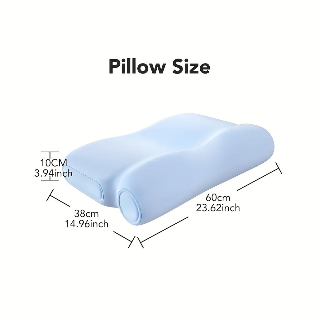 P3E Ergonomic Neck Pillow for Side & Back Sleepers - Adjustable 3-Layer Cervical Support, Medium Firm, Blue, Machine Washable Polyester Cover