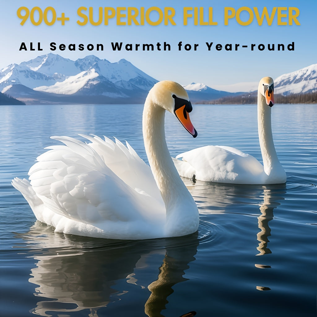 Wellos Luxury 900+ Fill Power White Goose Down Comforter - 1600TC\u002FDM Cotton All-Season Medium Warmth Duvet with 3D Baffle Box & 8 Corner Tabs, Ultra-Fluffy Bedding for Couples, Cozy Bedroom Decor | Sophisticated Bedroom | Premium Craftsmanship