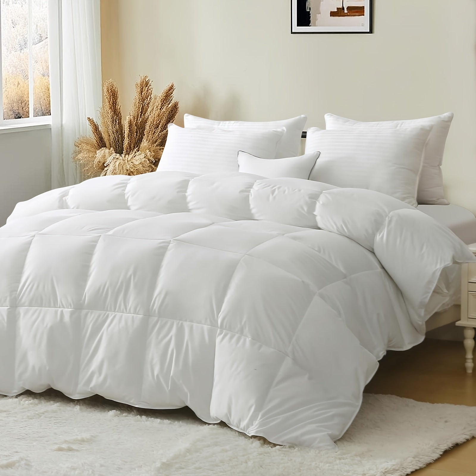 Luxury 750 Fill-Power Down Comforter, King & Queen Size, Ultra-Soft Feather Filled Duvet Insert, All Seasons Warmth, Dry Clean Only, Anime Theme, Flat Woven, Sanded Craftsmanship, Ideal for Backpacking - 54oz