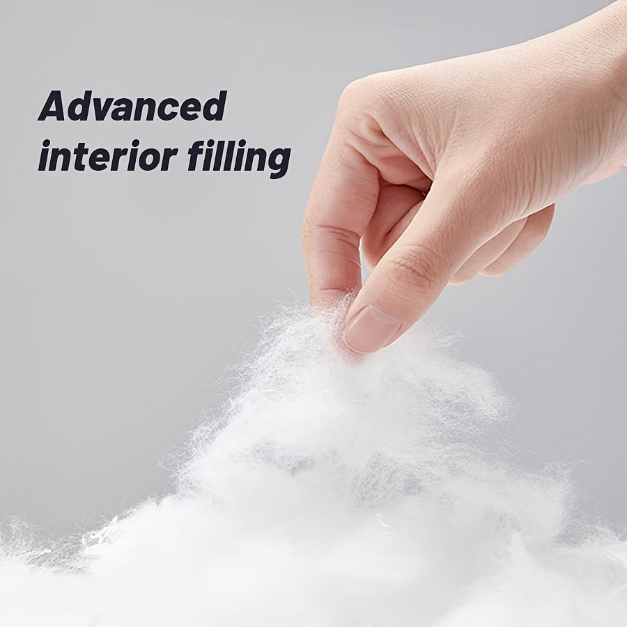 2pcs White Checkered High Pillows - Soft, Supportive Neck & Back Support for Deep Sleep, All-Season Comfort, Machine Washable, Perfect for Home Use, Pillows for Sleeping