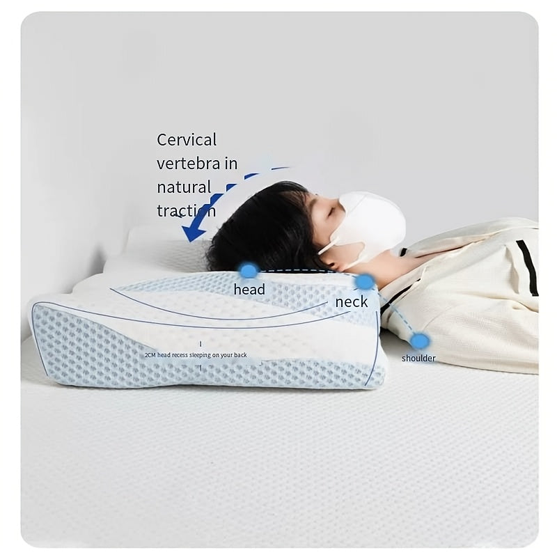 Neck Pillow Sleeping Pillow, Ergonomic Neck Support for Deep Sleep, Breathable Cover Suitable for Back, Stomach, and Side Sleepers, Enjoy Soothing Home Massage, All-Season Use